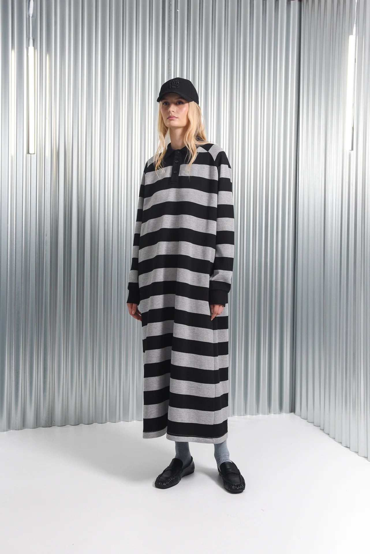 YAMATA LONG DRESS GREY/BLACK