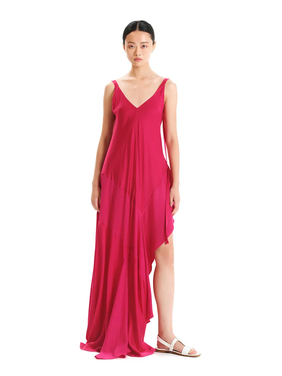 Asymmetrical Maxi Dress – Sleek Move Pink