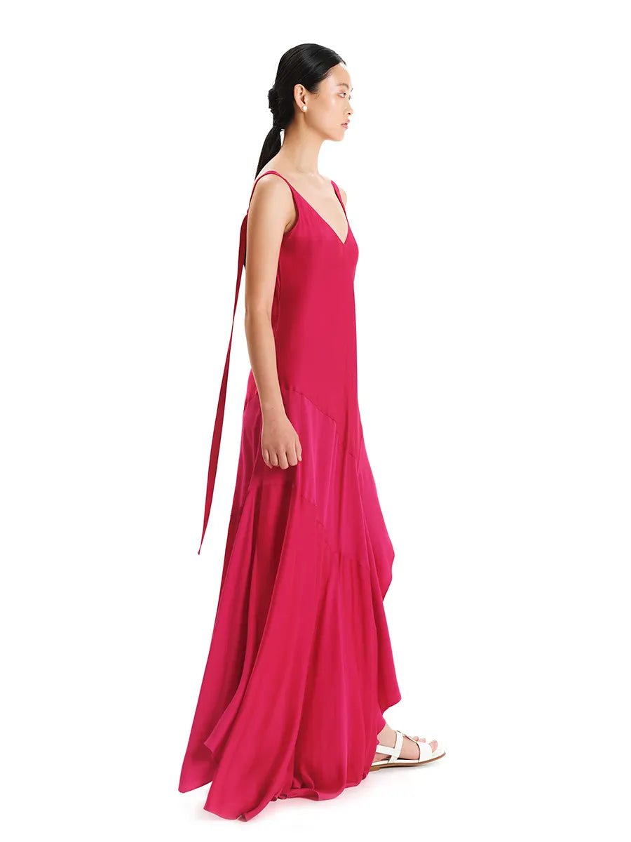 Asymmetrical Maxi Dress – Sleek Move Pink