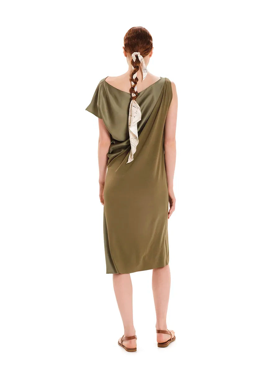 Draped Midi Dress – Opal