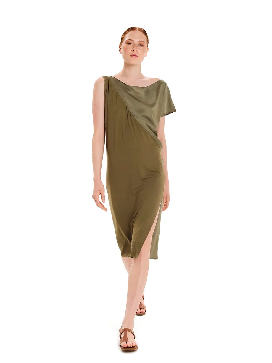 Draped Midi Dress – Opal