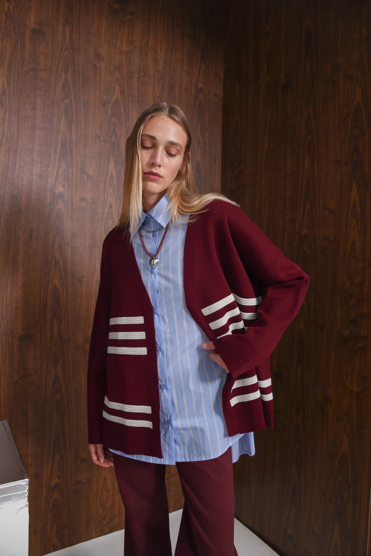 LOUD SOUL CARDIGAN BORDEAUX