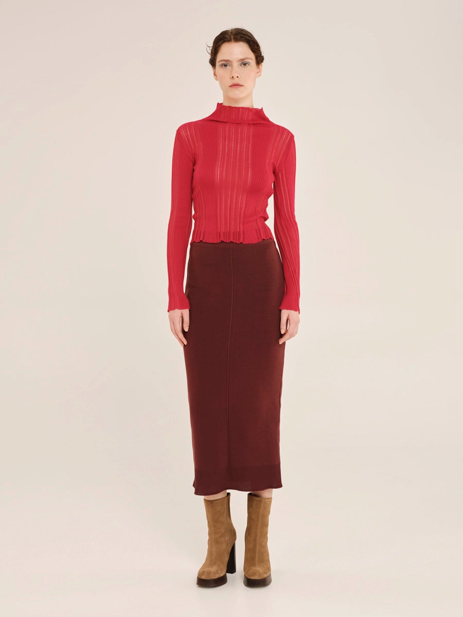 Knit Longsleeved Blouse with Hight-Neck – Winter Archetypes W25222