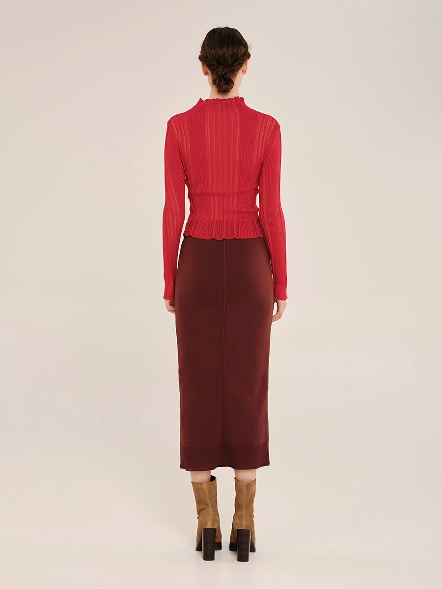 Knit Longsleeved Blouse with Hight-Neck – Winter Archetypes W25222