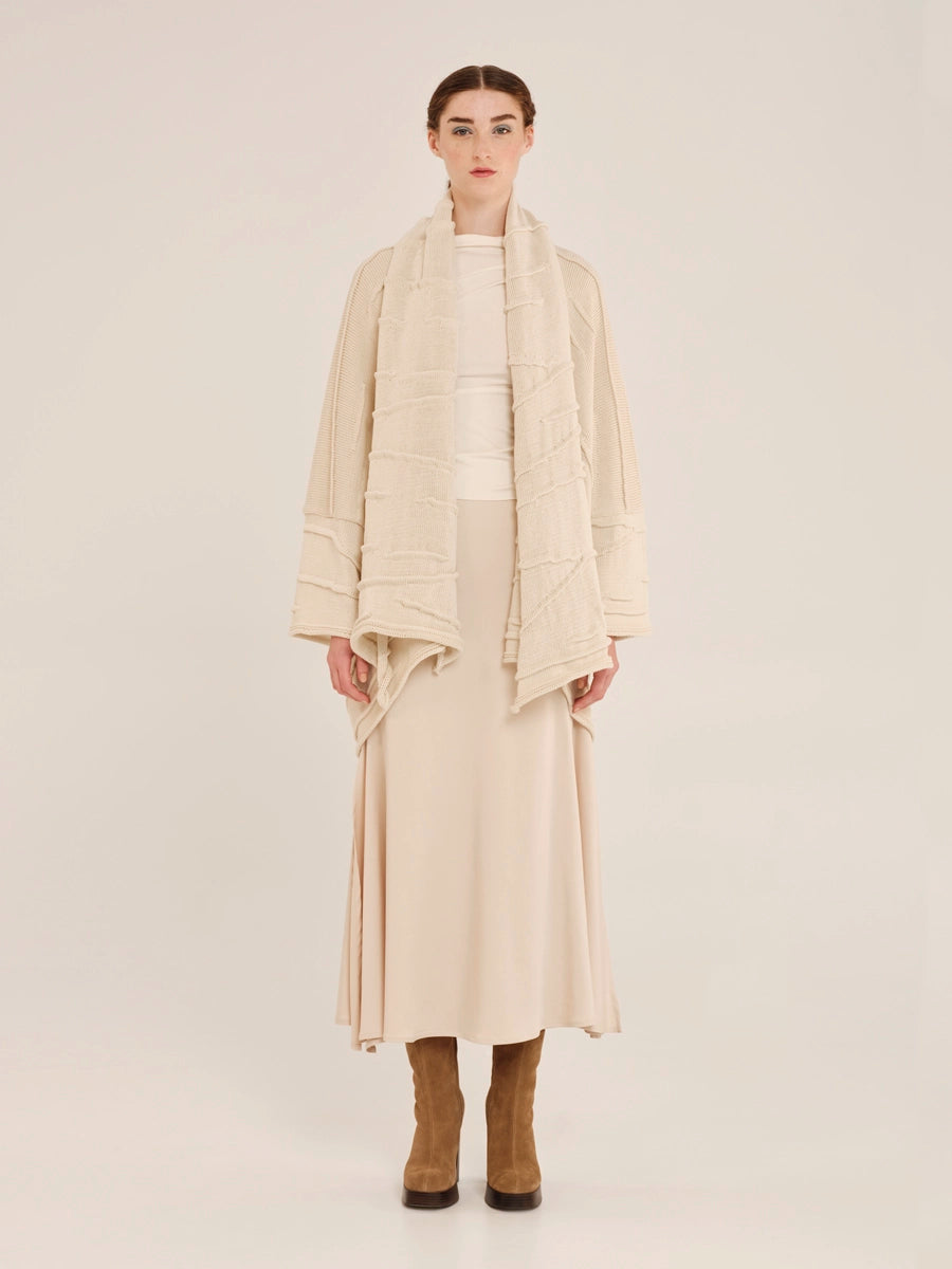 Knit Cardigan with Irregular Nervures – Neutral by Nature W25243