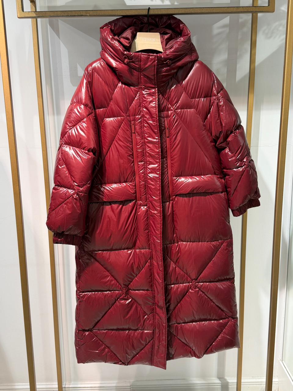 Balloon Hooded Long Jacket Bordeaux TF0051