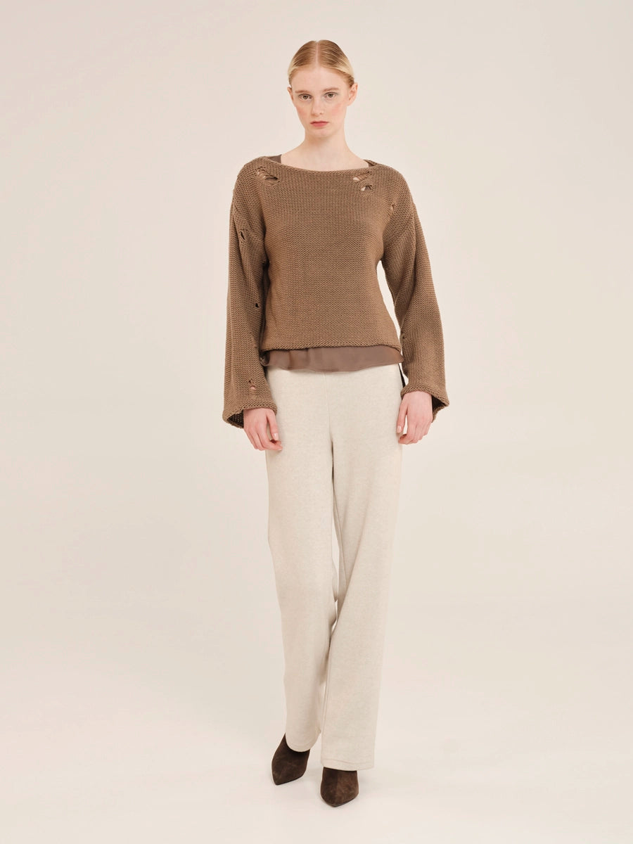 Knit Cropped Blouse – Sensitive Hug W25414