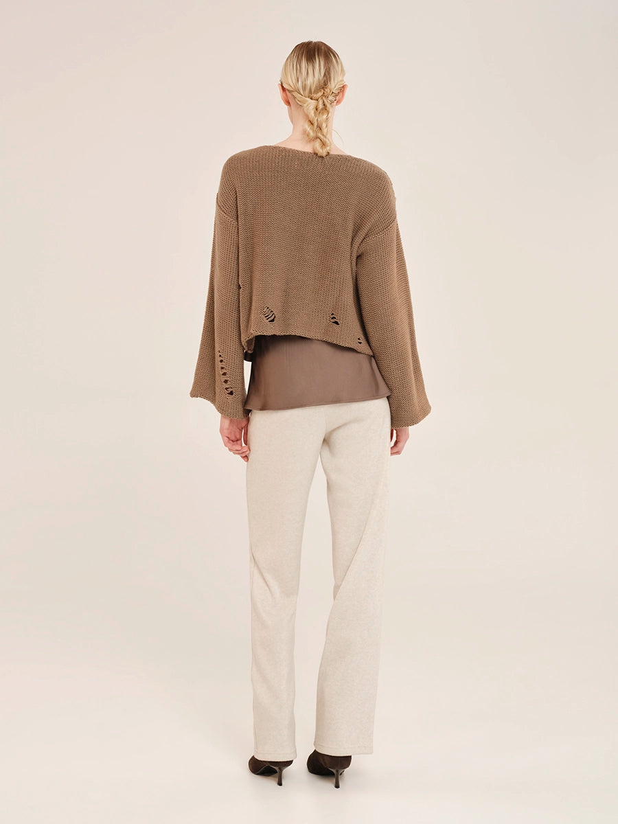 Knit Cropped Blouse – Sensitive Hug W25414