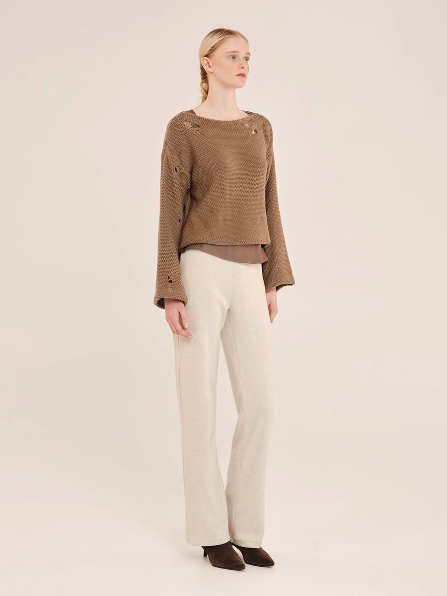 Knit Cropped Blouse – Sensitive Hug W25414