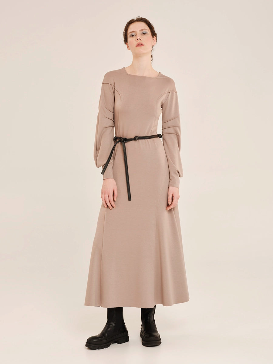 Midi Dress with Structured Sleeves – Neo-Tactility W25302