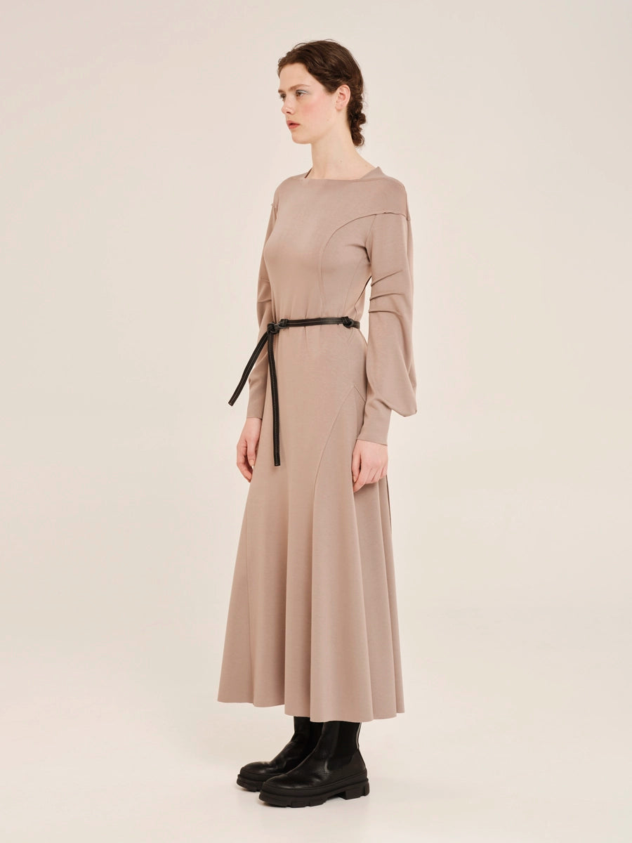 Midi Dress with Structured Sleeves – Neo-Tactility W25302