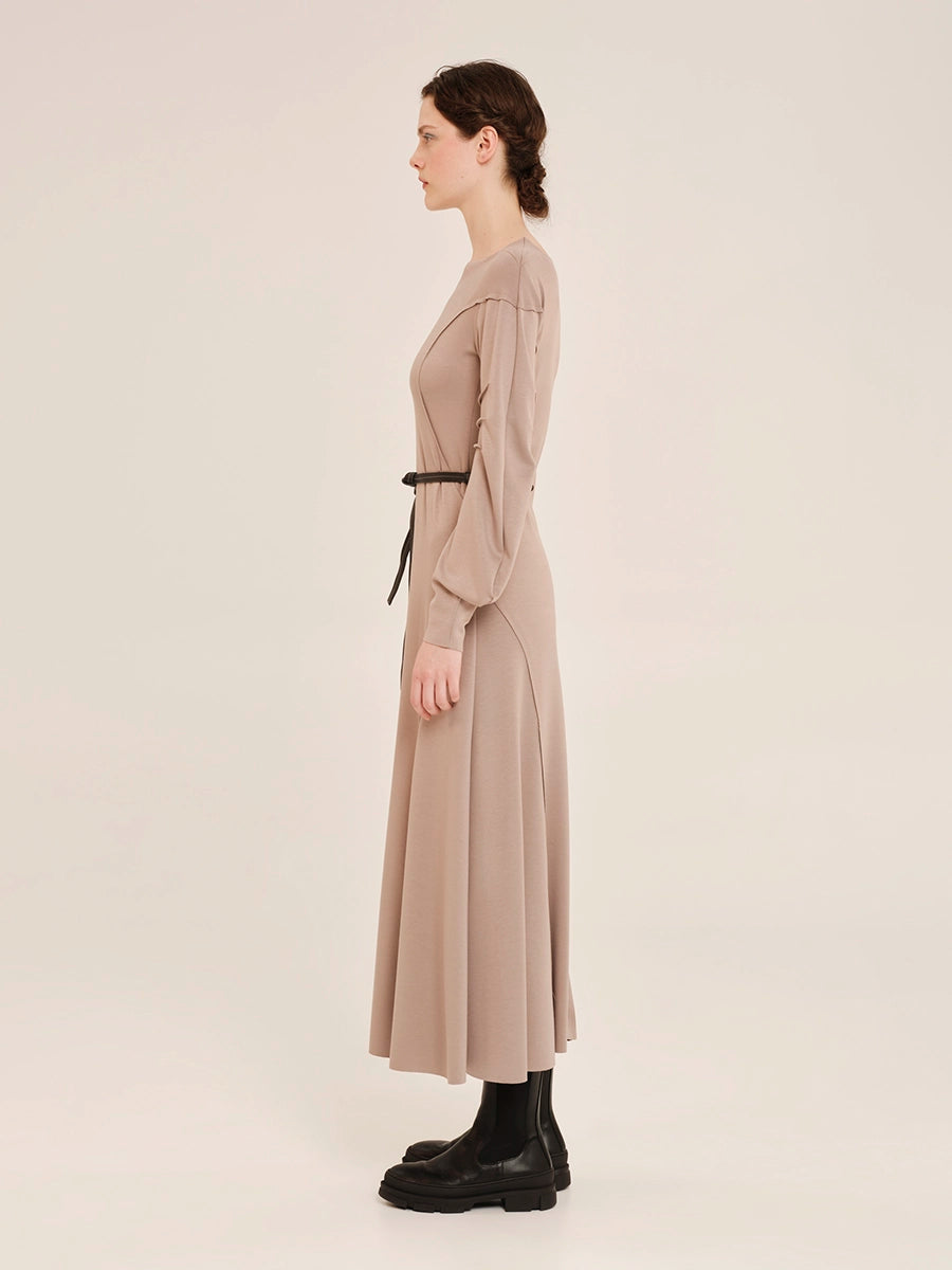 Midi Dress with Structured Sleeves – Neo-Tactility W25302