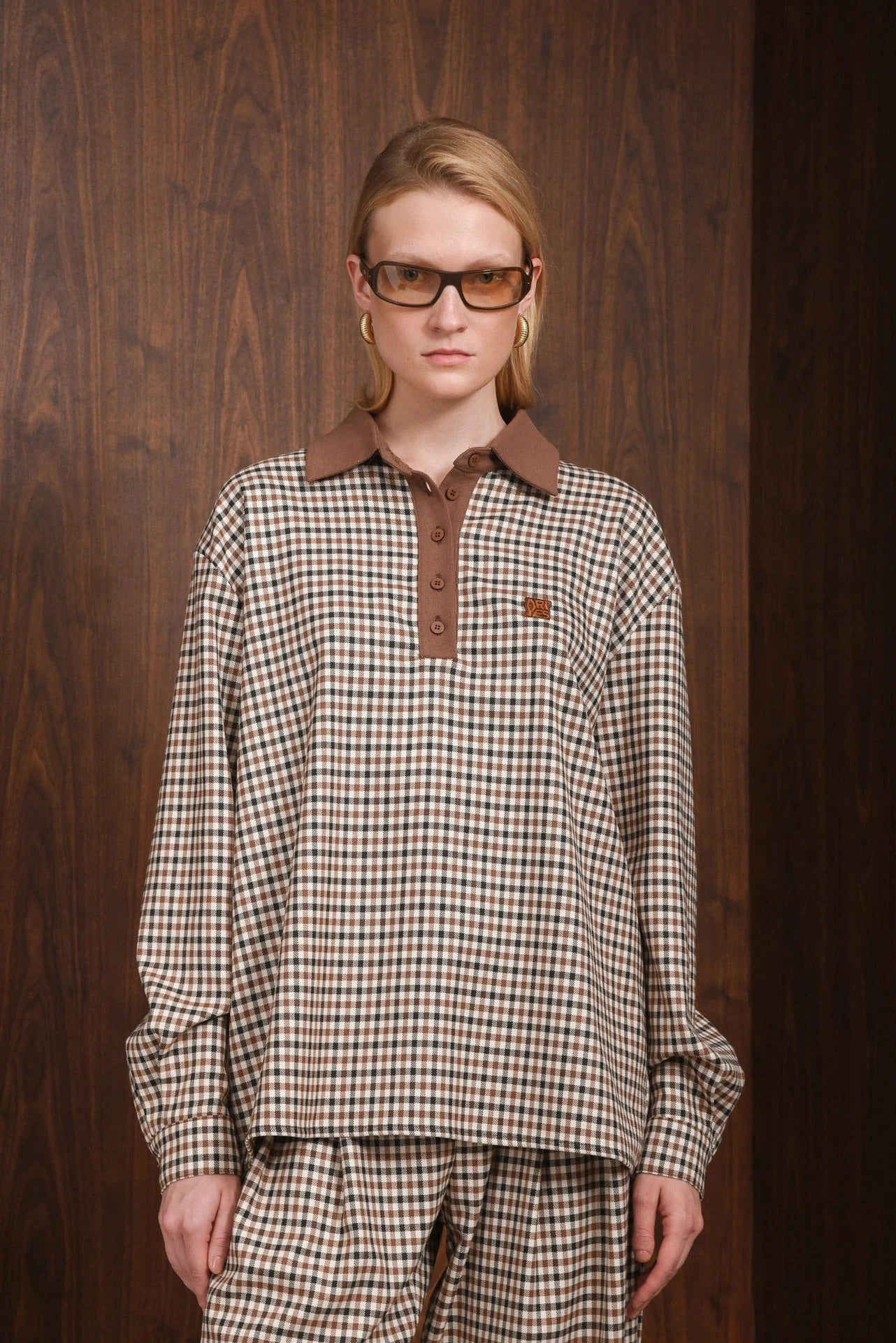 OBSERVER POLO BLOUSE BROWN