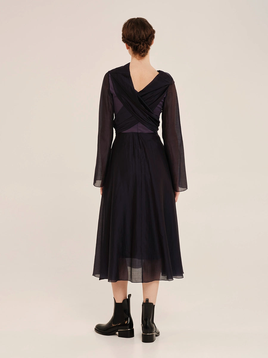 50s Cocktail Dress with Transparent Details – Now-Vintage Vanilla W25347