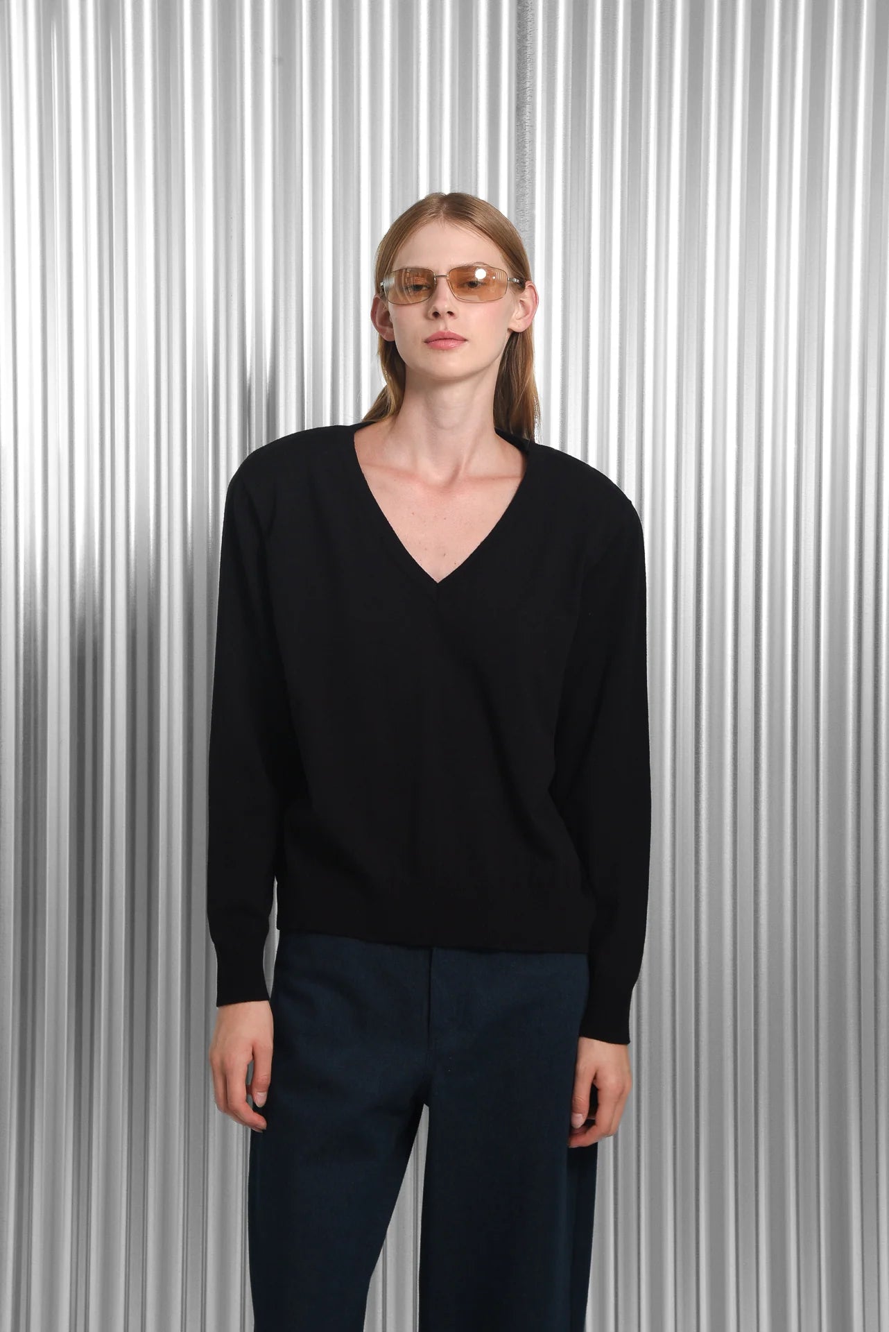 FOREVER KNITTED BLOUSE BLACK