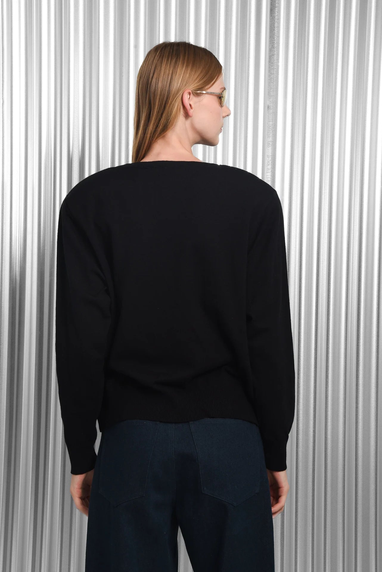 FOREVER KNITTED BLOUSE BLACK
