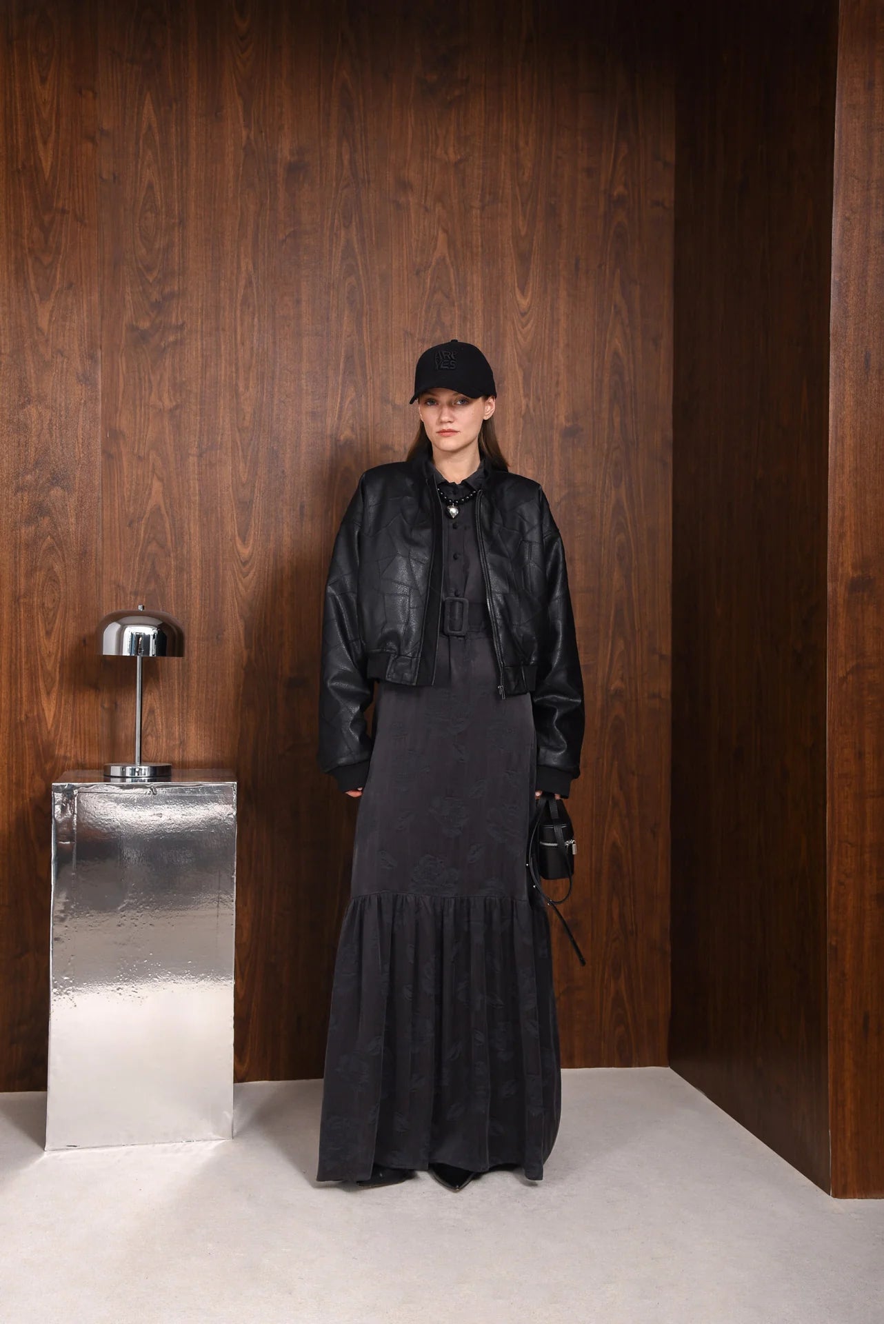 IDENTITY FAUX LEATHER BOMBER JACKET