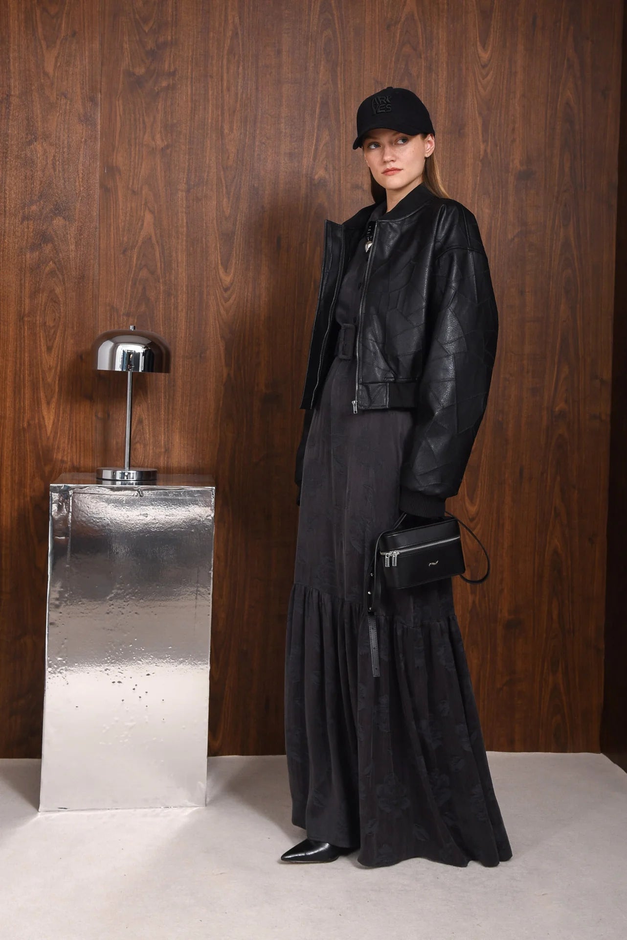 IDENTITY FAUX LEATHER BOMBER JACKET