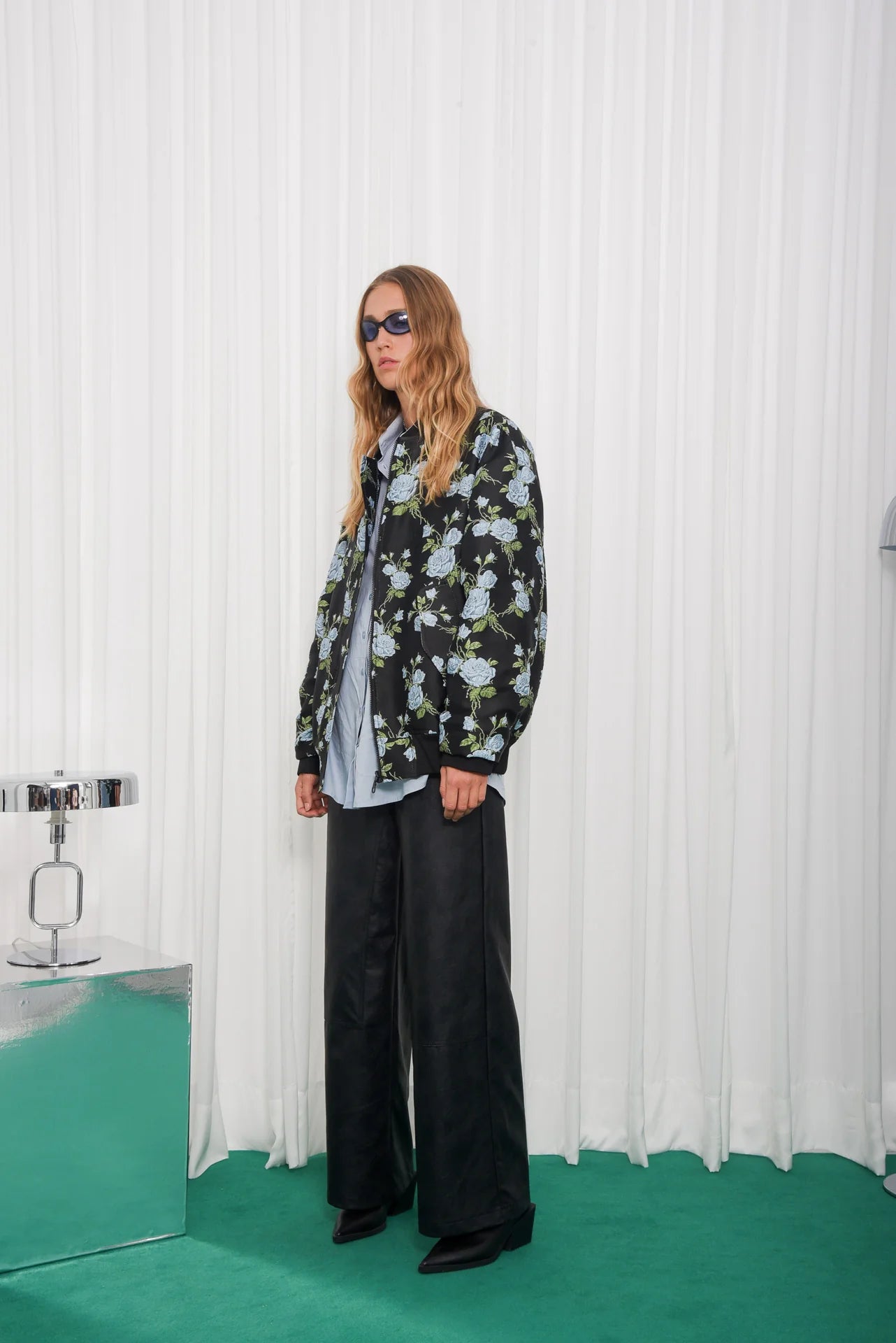 MORE OVERSIZED BOMBER JACKET LIGHT BLUE