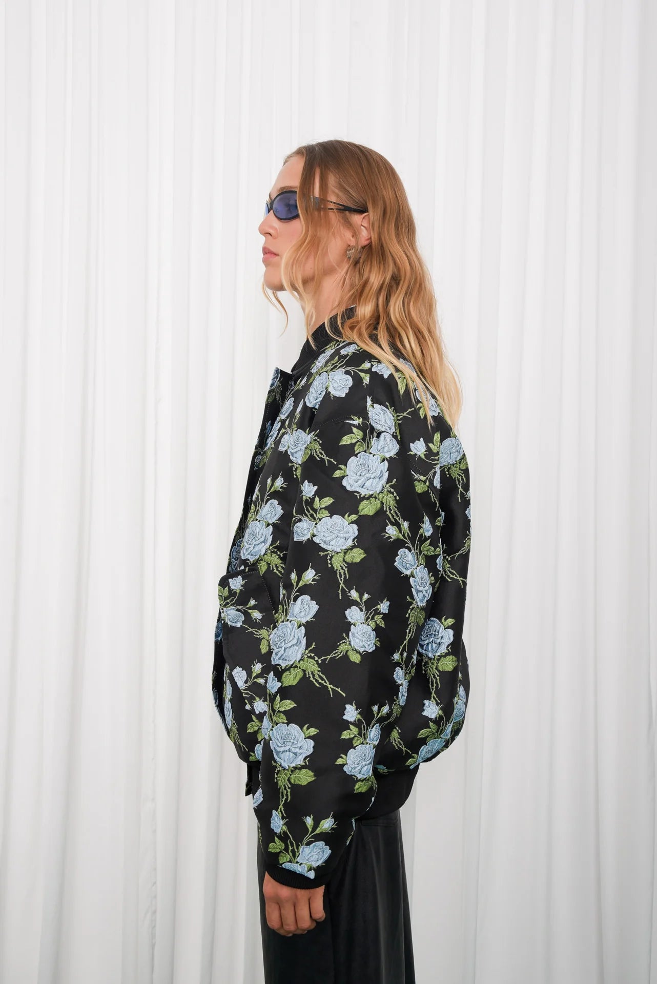 MORE OVERSIZED BOMBER JACKET LIGHT BLUE