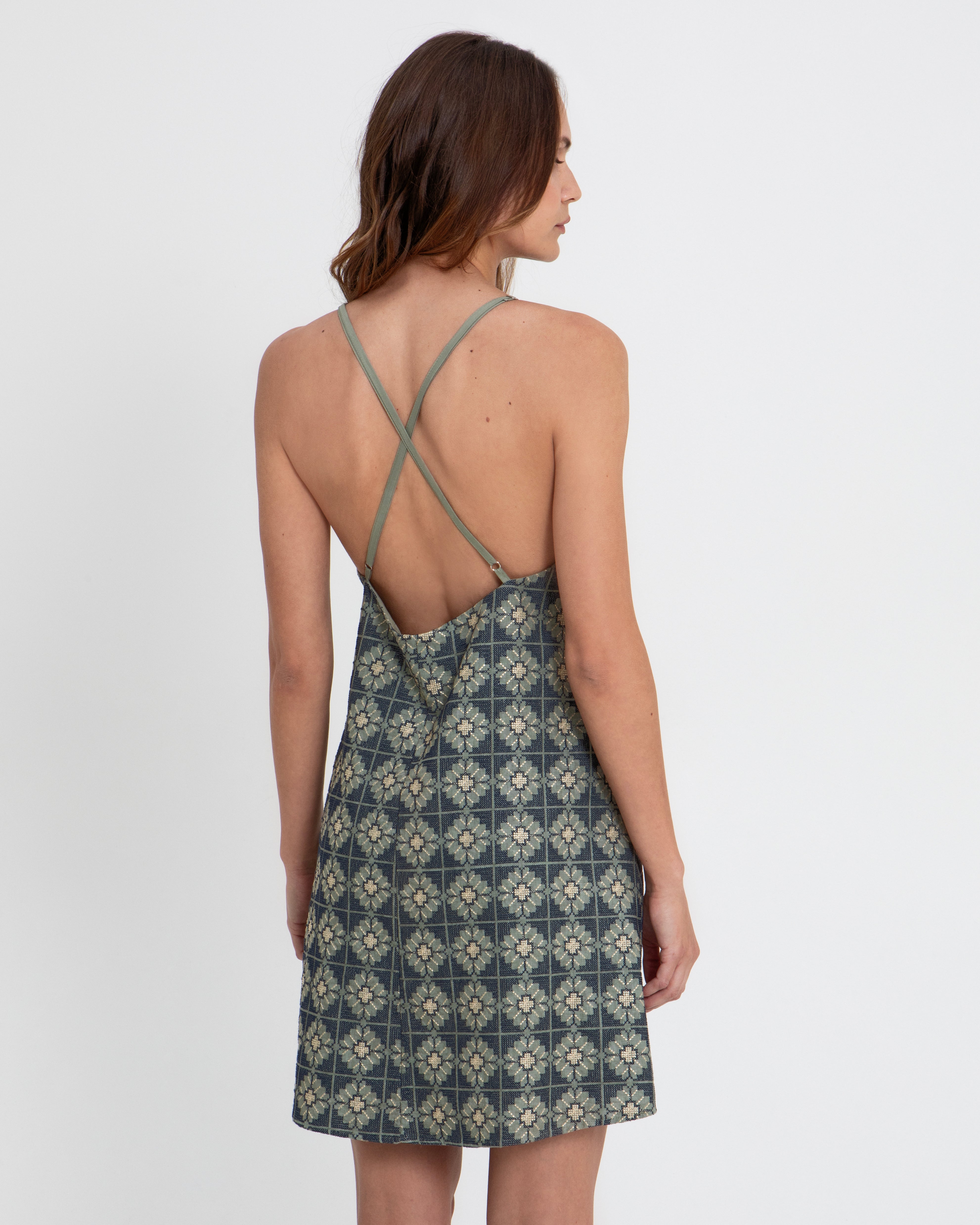Dress Mini Daisy (Sage/Navy Blue) 2013175