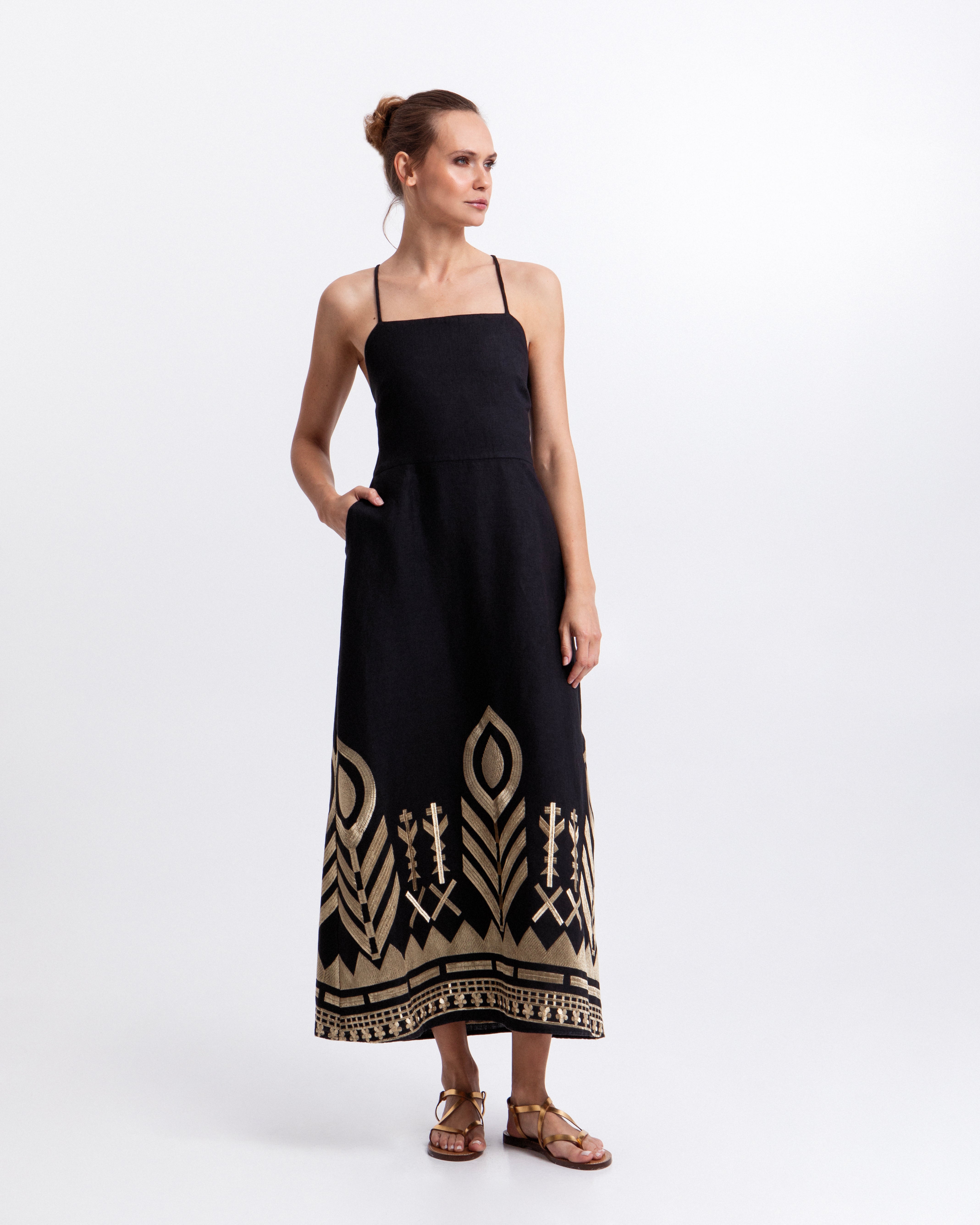 DRESS LONG FEATHER CROSS STRAPS 2133129