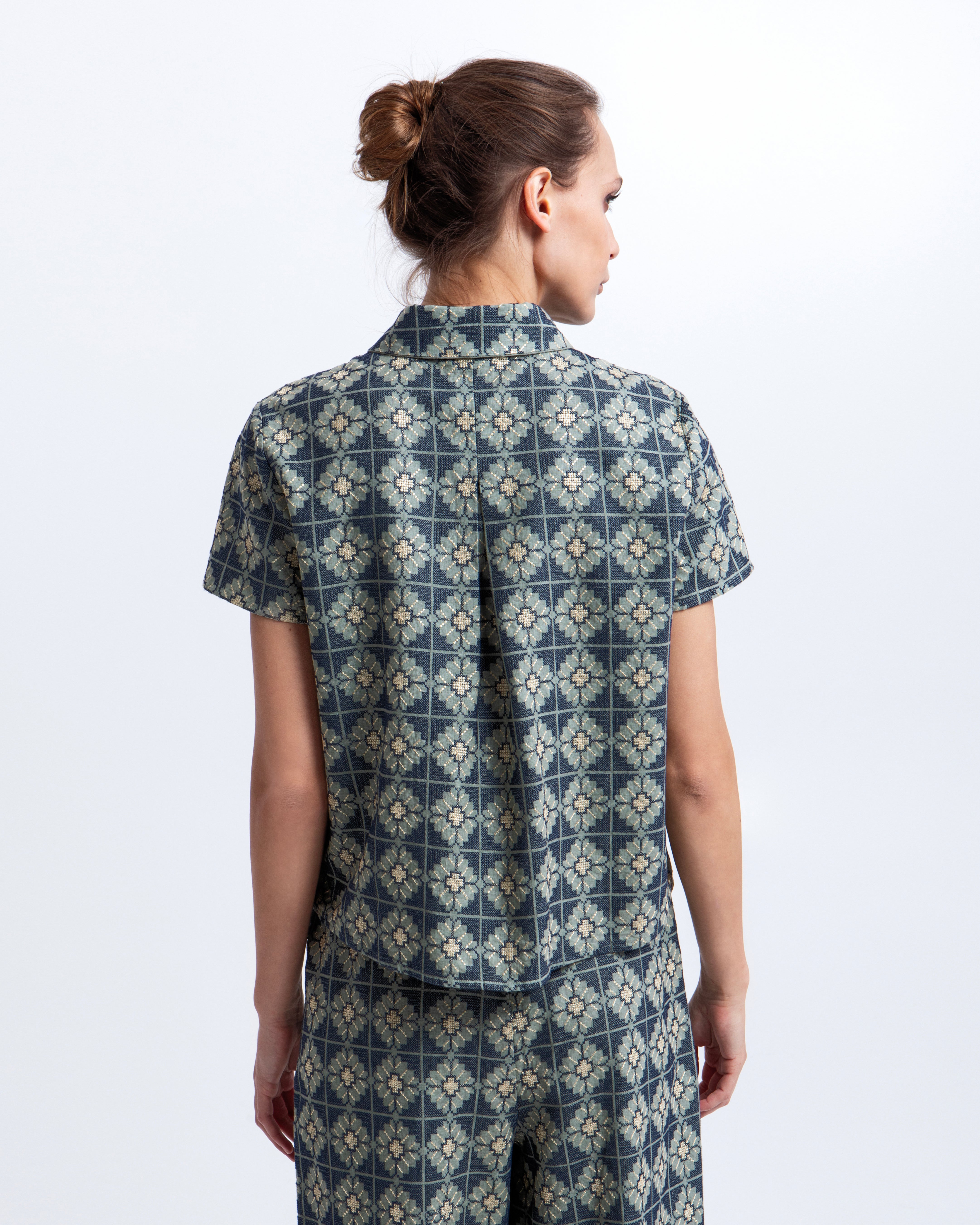 SHIRT DAISY BACK PLEAT 100% LINEN 2015056