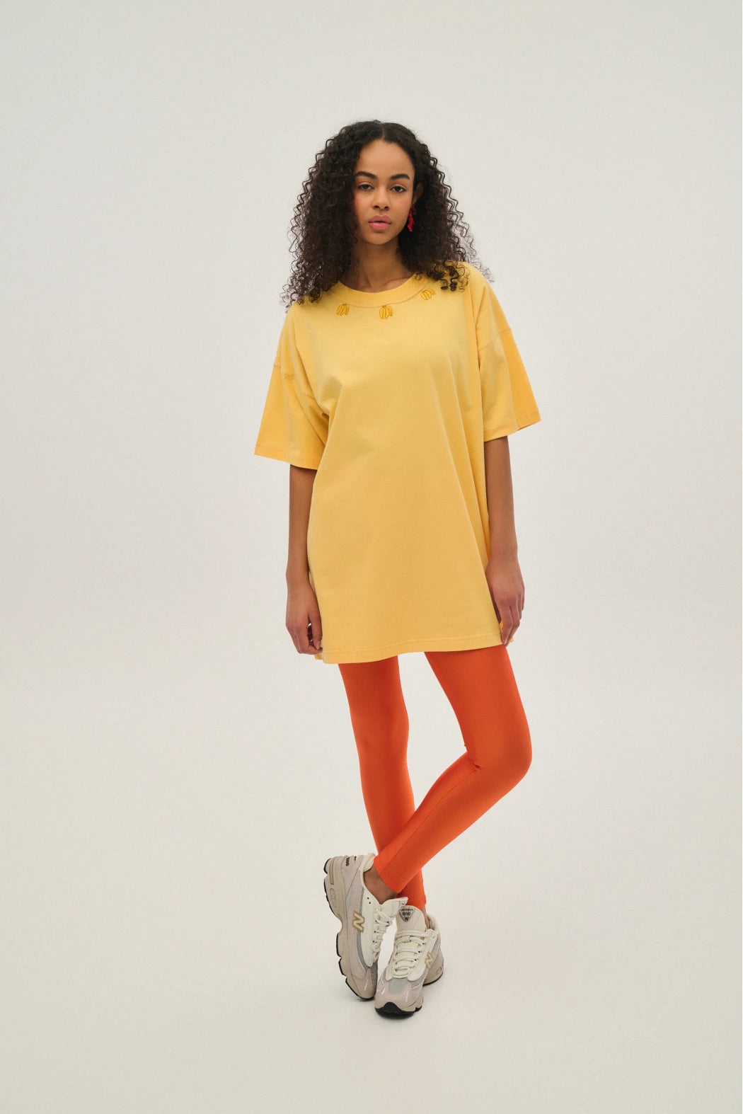 Woman T-Shirt with embroidery - GONE BANANAS YELLOW