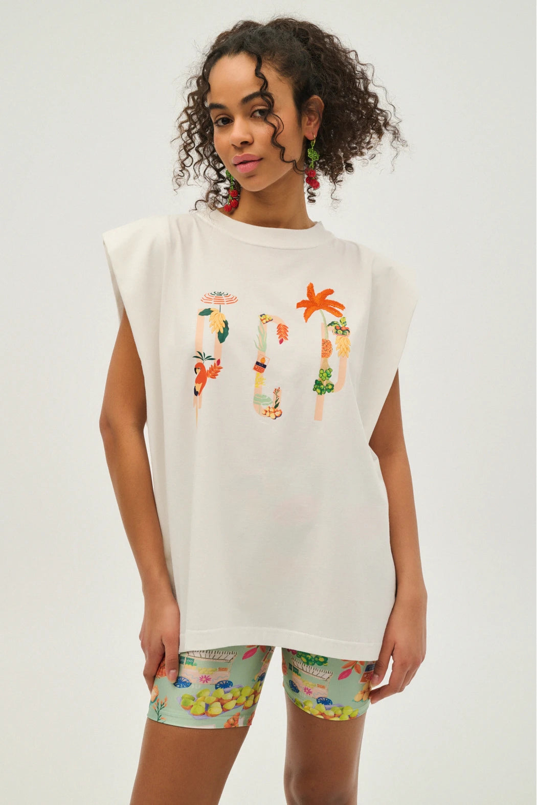 Woman Sleeveless with print - Tropical