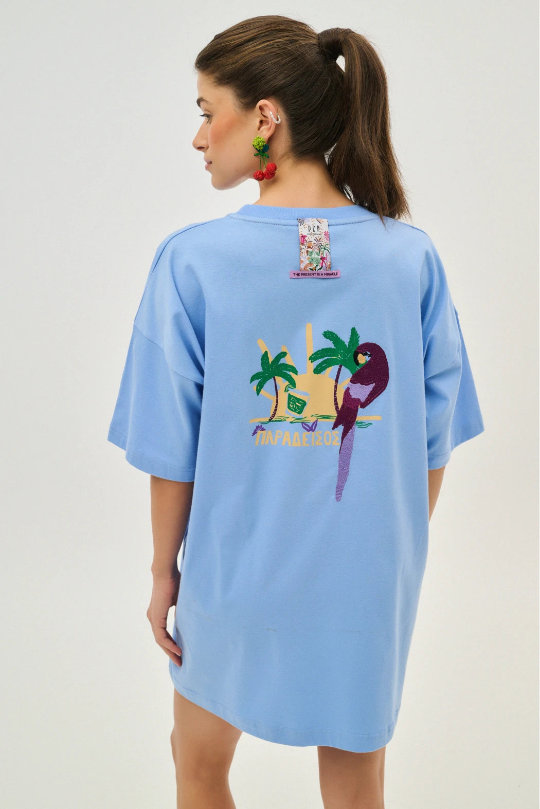 Woman T-shirt with Silk Screen Print - Paradise