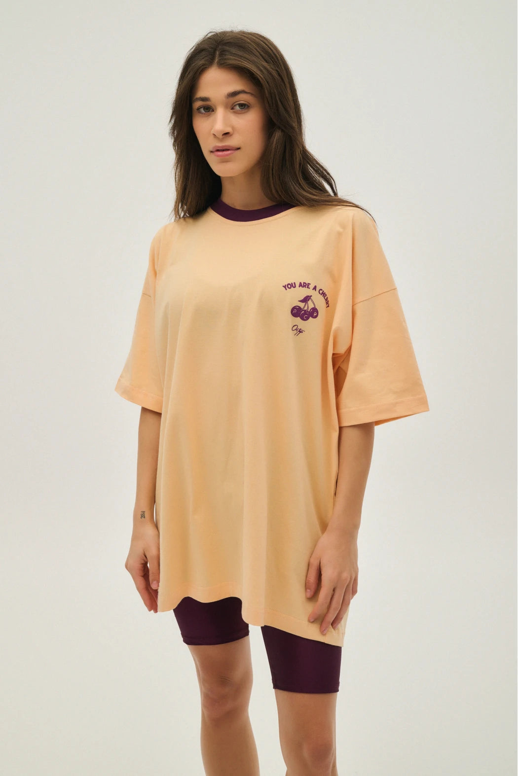 Woman T-shirt with Silk Screen Print - Cherry