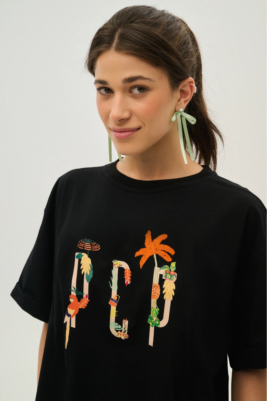 Woman dress with print - Mila Black