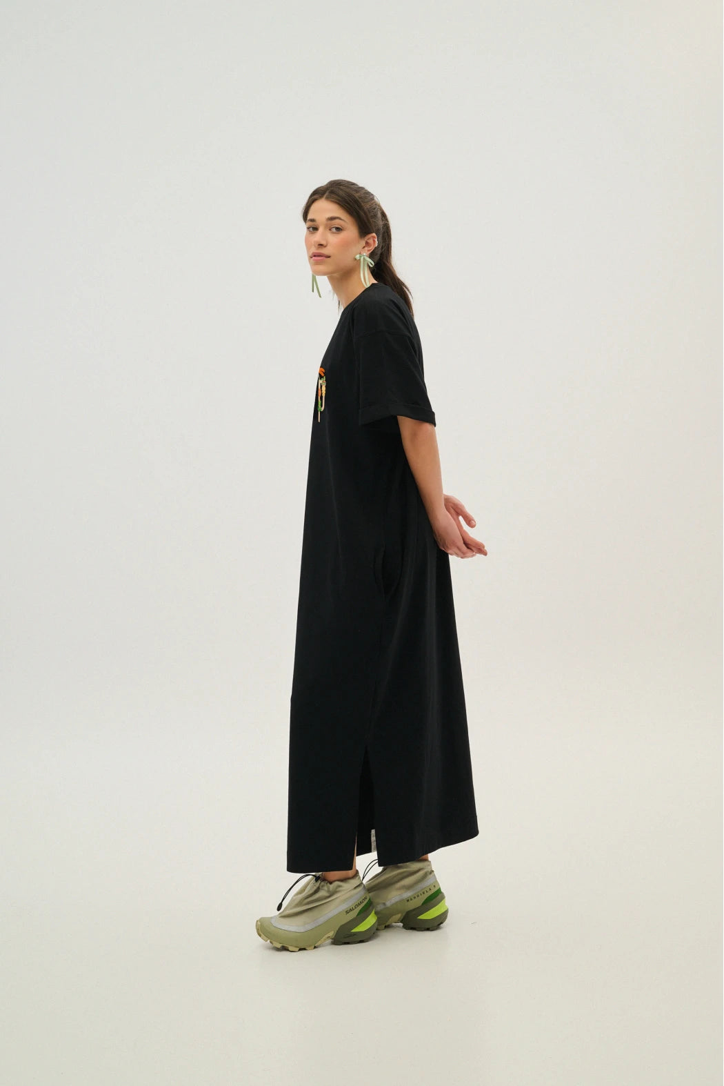 Woman dress with print - Mila Black