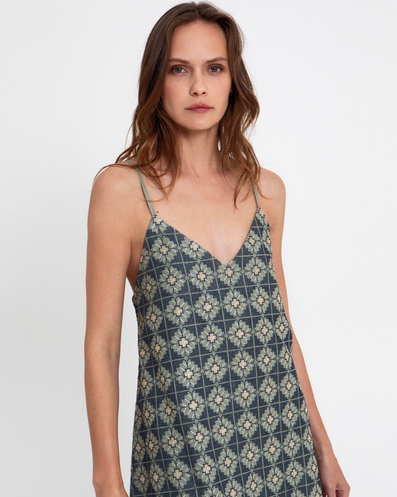 Dress Mini Daisy (Sage/Navy Blue) 2013175