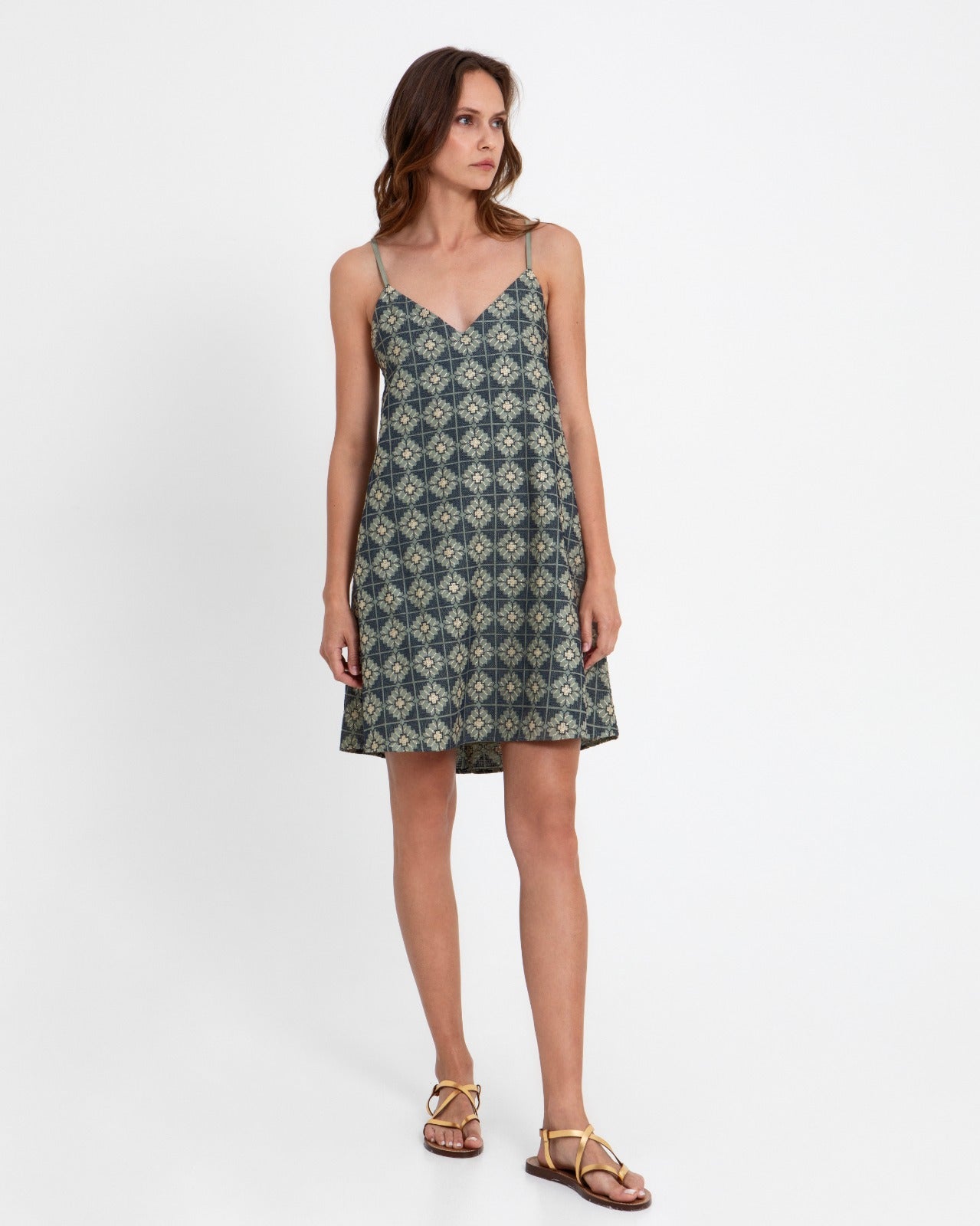 Dress Mini Daisy (Sage/Navy Blue) 2013175