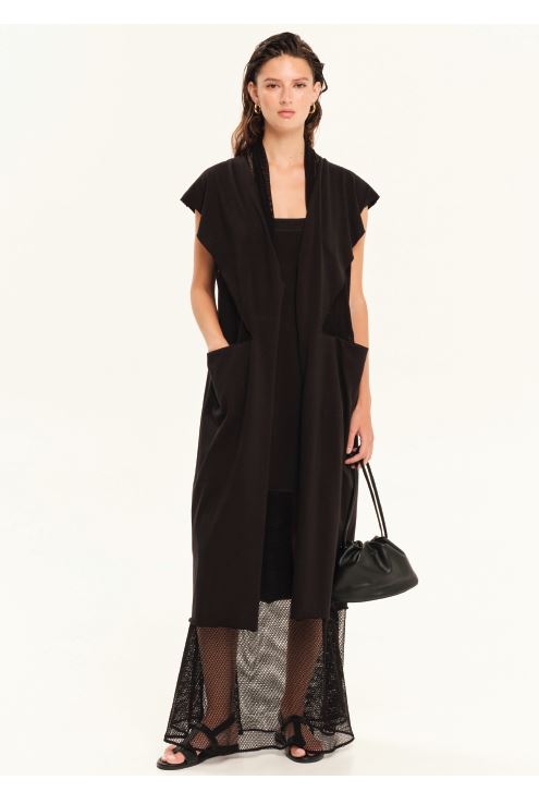 JUXTAPOSED COTTON LONG CARDIGAN S26484