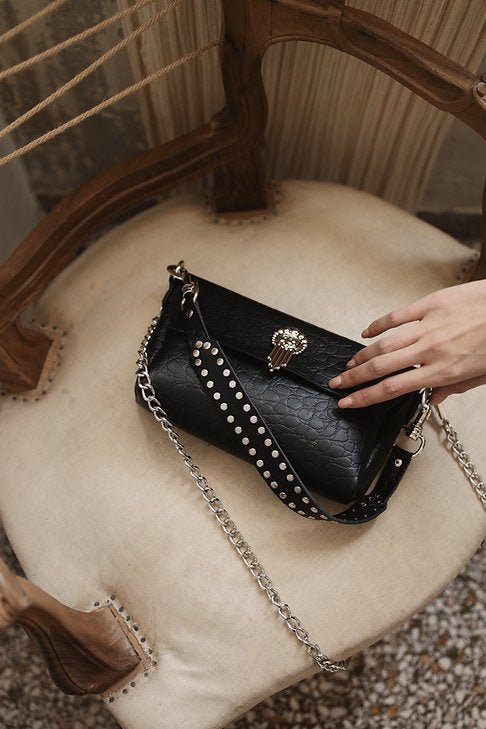 "On my mind" shoulder bag BLACK NICKEL