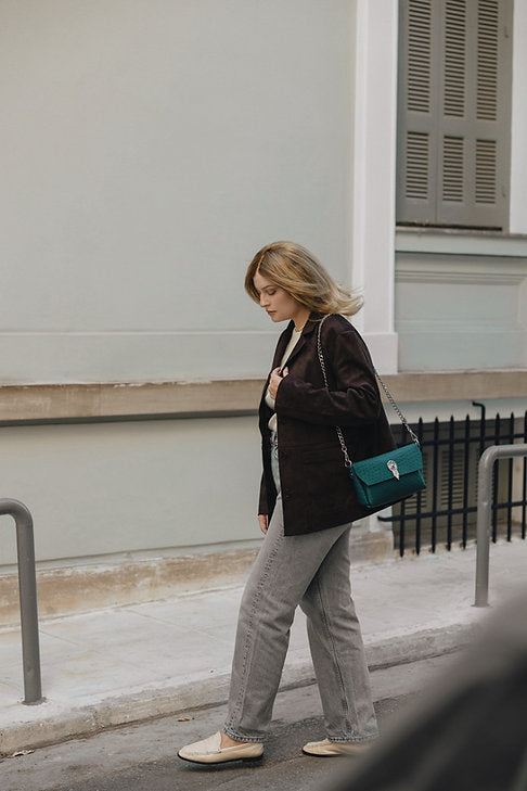 "On my mind" shoulder bag, forest nickel