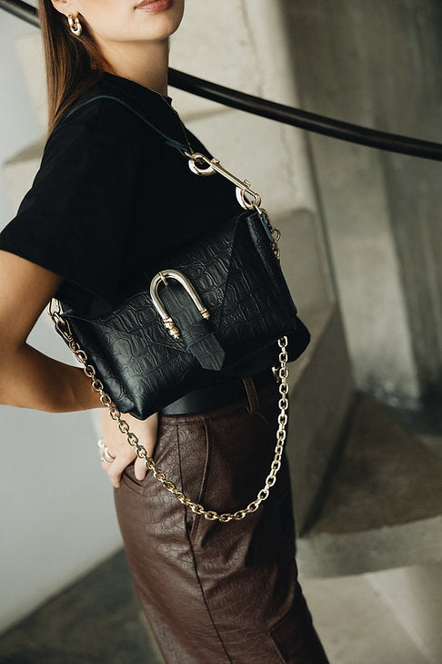 "Move" shoulder bag BLACK NICKEL