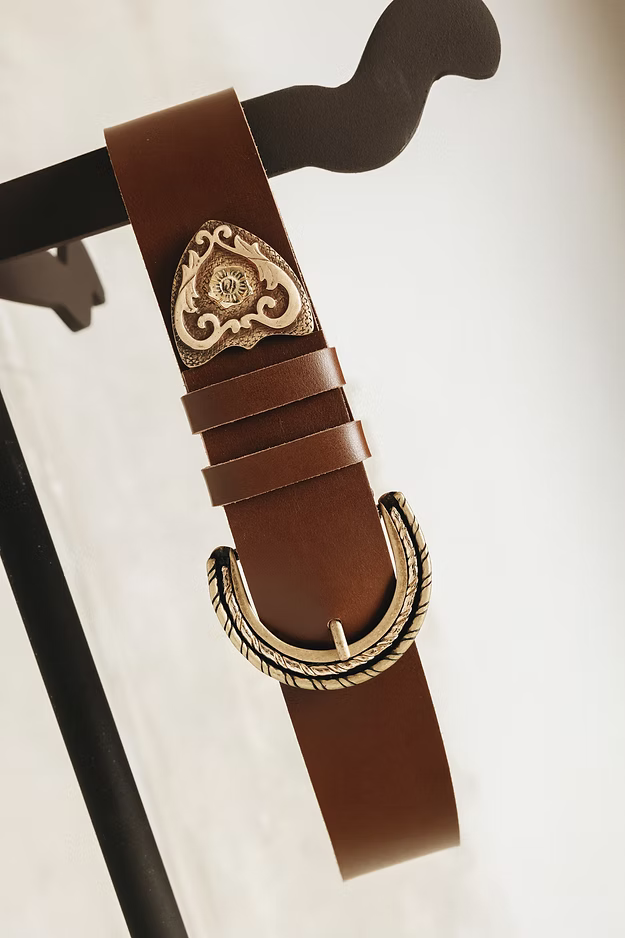 "I see a morning" leather belt brown