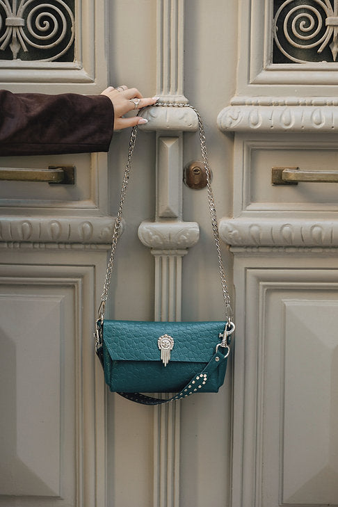 "On my mind" shoulder bag, forest nickel