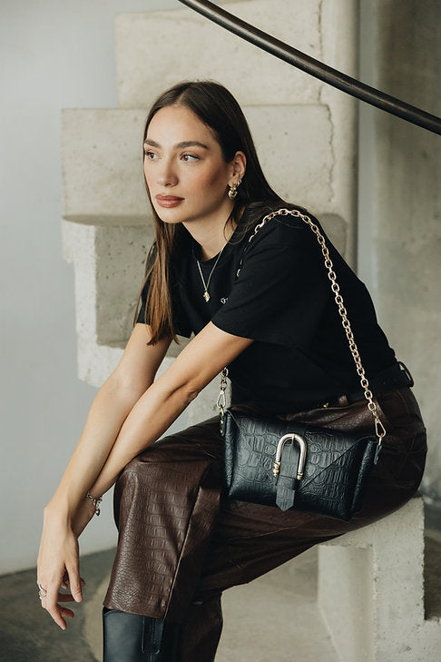 "Move" shoulder bag BLACK NICKEL