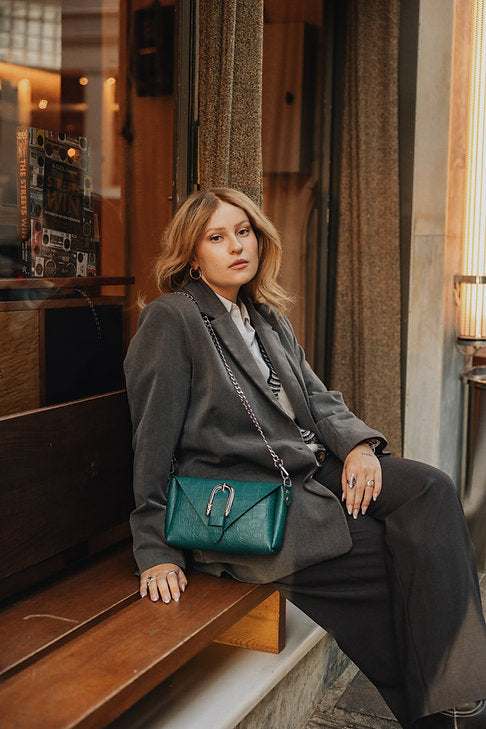 "Move" shoulder bag, forest green