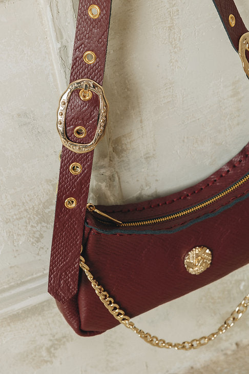 "Kashmir" shoulder bag, cherry gold