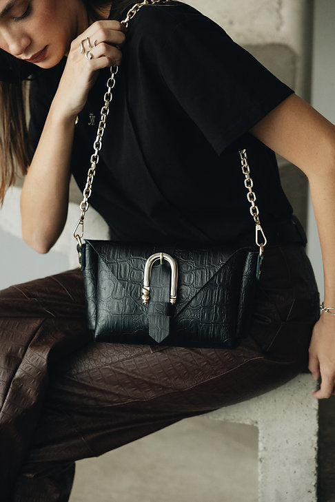 "Move" shoulder bag BLACK NICKEL