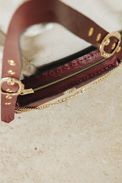 "Kashmir" shoulder bag, cherry gold