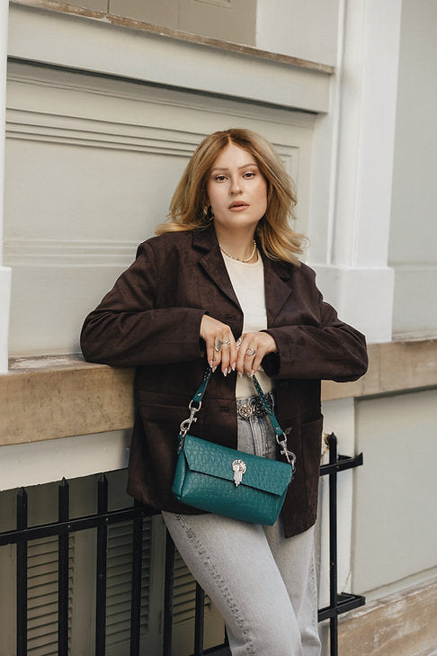 "On my mind" shoulder bag, forest nickel