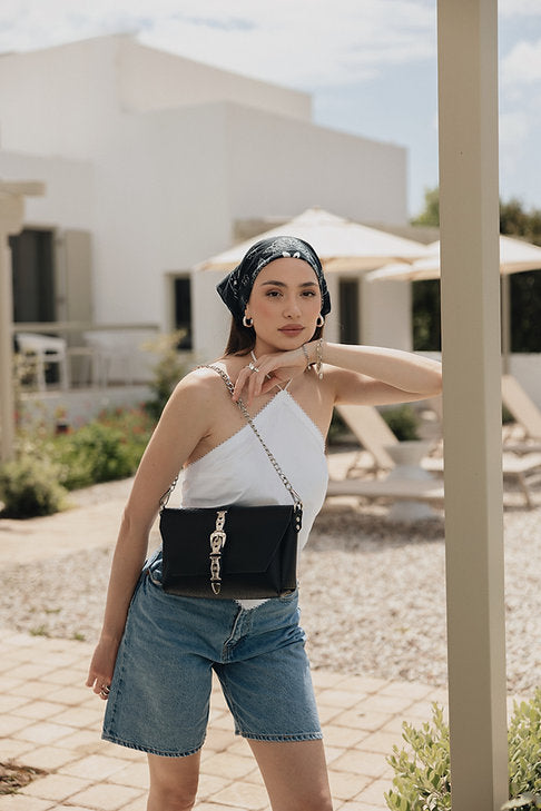 "The river" shoulder bag BLACK NICKEL