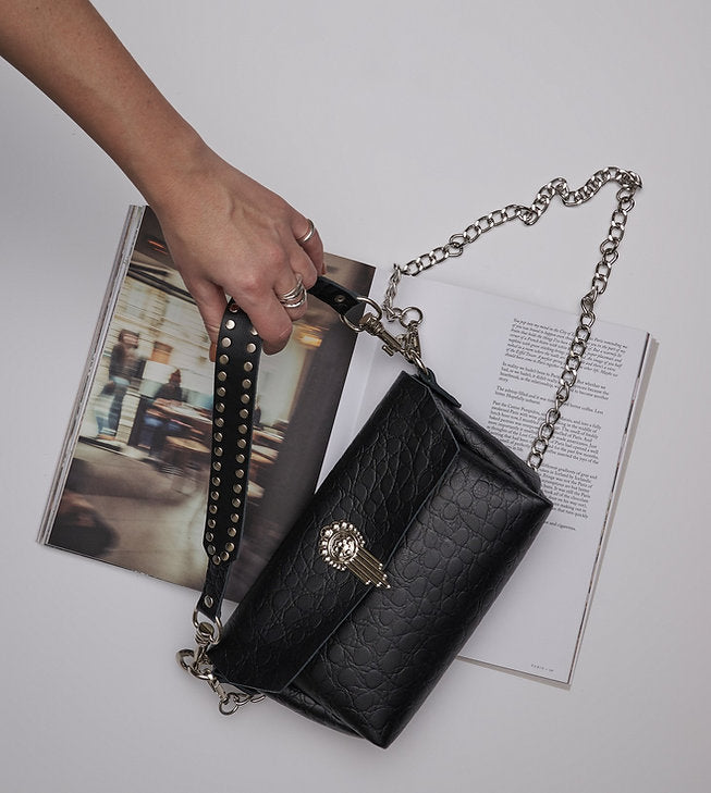 "On my mind" shoulder bag BLACK NICKEL