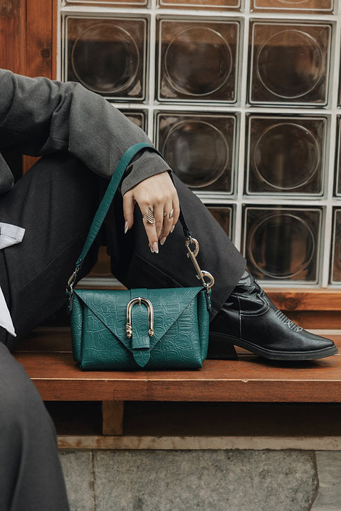 "Move" shoulder bag, forest green